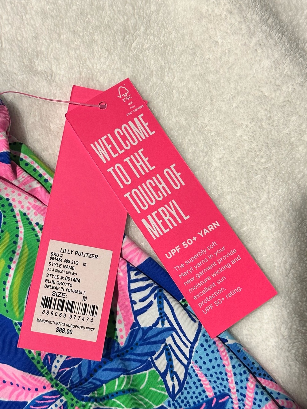Lilly Pulitzer Pink Blue Green Leaf Print Skort - Picture 1 of 4